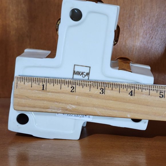 Mikasa Holiday Elegance Gold Porcelain Triple Taper Candle Holder Christmas - Picture 9 of 9